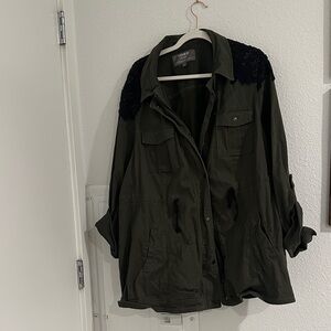 Torrid Olive Utility Jacket with Black Details